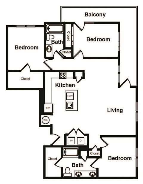 C3 Floor Plan at Stadium Walk By Windsor, Atlanta, GA, 30339